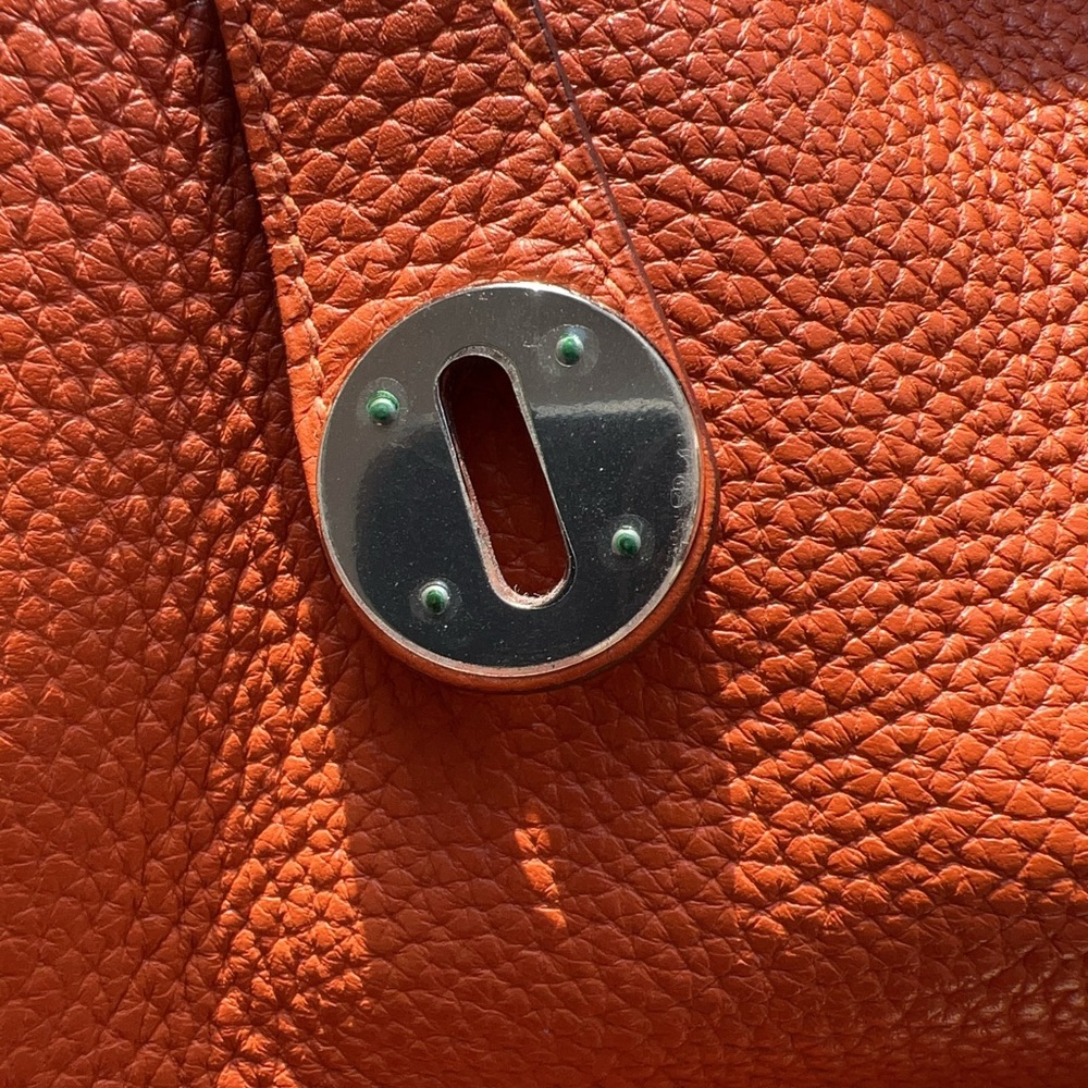Hermes Orange Clemence Palladium Plated Lindy Bag 30 - Picture 3 of 12